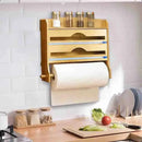 Organizador Cozinha Bambu Porta Papel Toalha Prático e Estiloso 27x36.5cm