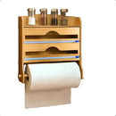 Organizador Cozinha Bambu Porta Papel Toalha Prático e Estiloso 27x36.5cm