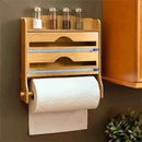 Organizador Cozinha Bambu Porta Papel Toalha Prático e Estiloso 27x36.5cm