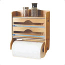 Organizador Cozinha Bambu Porta Papel Toalha Prático e Estiloso 27x36.5cm