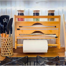 Organizador Cozinha Bambu Porta Papel Toalha Prático e Estiloso 27x36.5cm