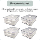 Kit 4 Organizador De Geladeira 2l Acrílico Frutas E Verduras